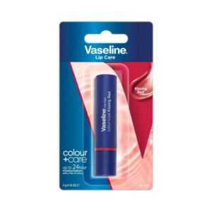 فازلين العناية بالشفاه مرطب مع لمسه من اللون الأحمر -3 جرام